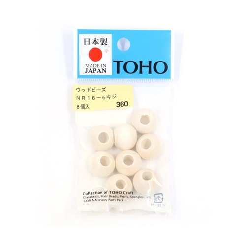 ウッドビーズ 16mm 8個入 木地 N