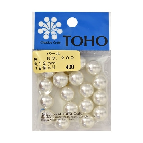 丸型パール 外径約12mm 18個入 白