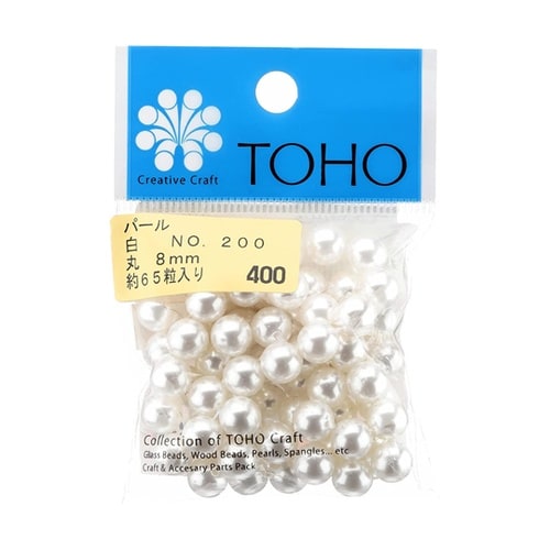 丸型パール 外径約8mm 約65個入 白
