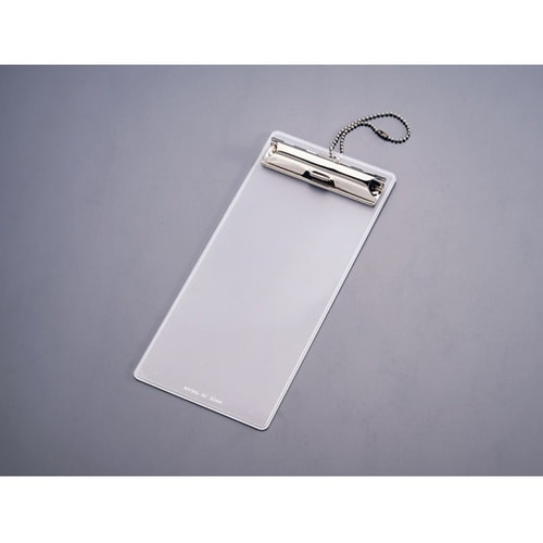 伝票クリップ 大 透明(チェーン付) E