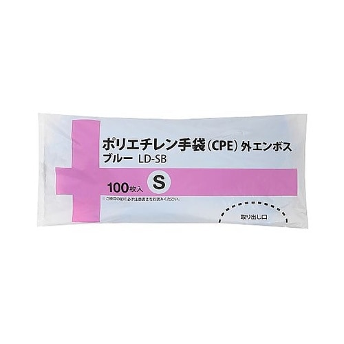 CPE手袋 ブルー S 100枚入 LD