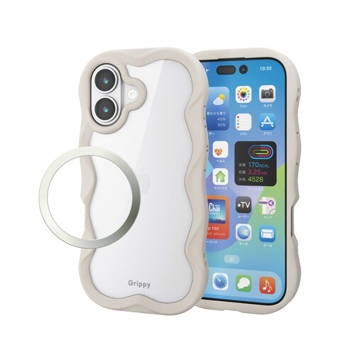 iPhone17 ケース ウェーブ ベージュ