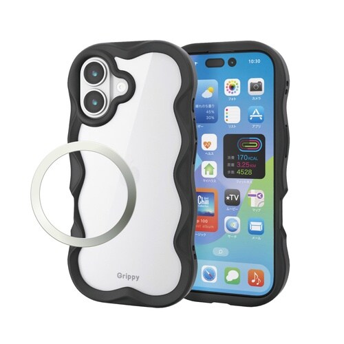 iPhone17 ケース ウェーブ ブラック