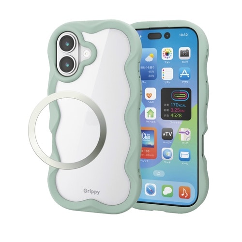 iPhone17 ケース ウェーブ グリーン