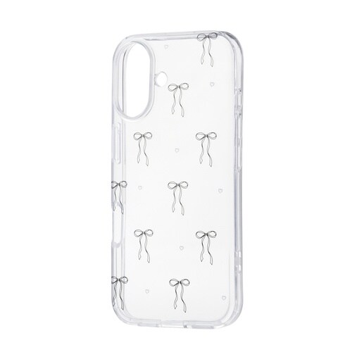 iPhone17 ソフトケース リボン ブラック