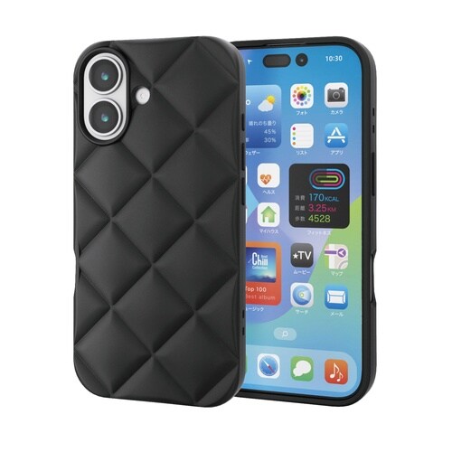 iPhone17 ソフトケース キルト ブラック