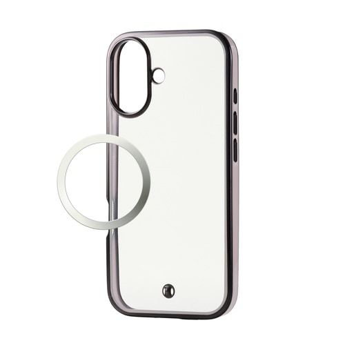 iPhone17ソフトケースメタリック クロピンク