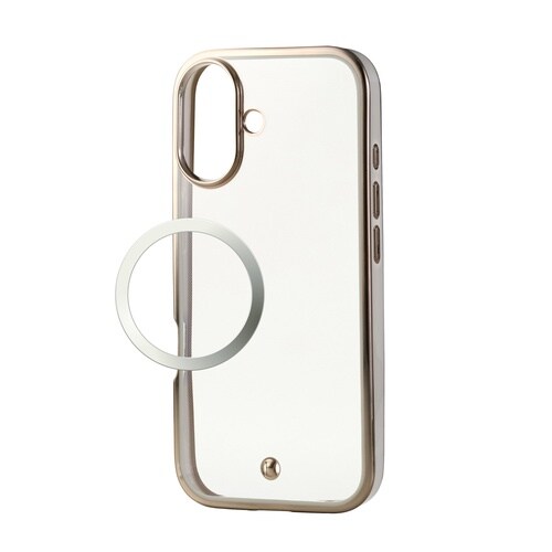 iPhone17ソフトケースメタリック グレージュ