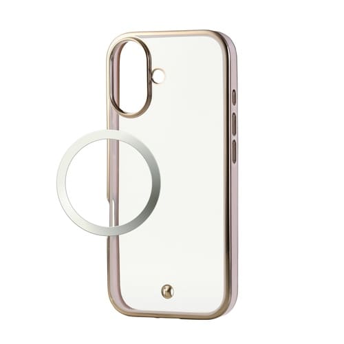 iPhone17ソフトケース メタリック ピンク