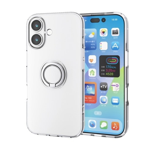 iPhone17 ソフトケース リング付 クリア
