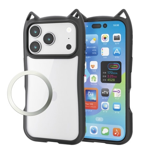 iPhone17Pro ケース 猫耳 ナイト