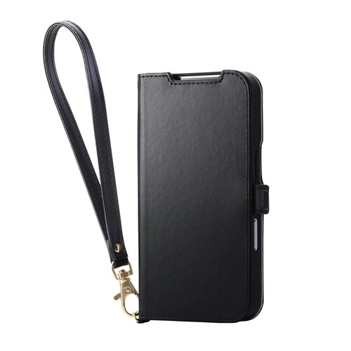 iPhone17Pro手帳型ケース ストラップ 黒