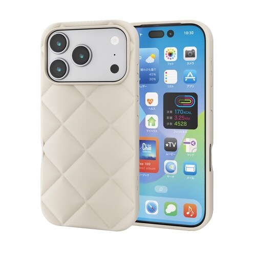 iPhone17Proソフトケース キルトベージュ