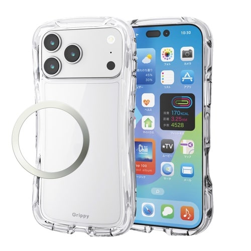 iPhone17ProMaxケース グリップクリア