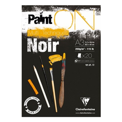 ペイントオン A3パッド ブラッ×2