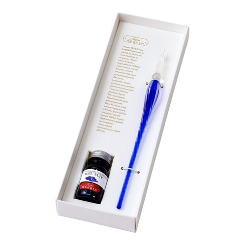 ガラスペンボンボン&インク(ナイトブルー×3