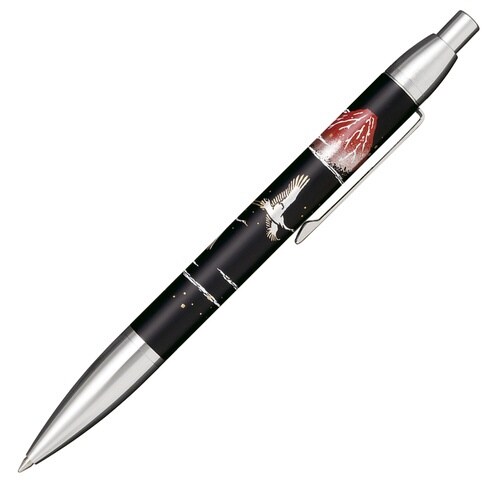 優美蒔絵ボールペン 富士山に鶴 BK