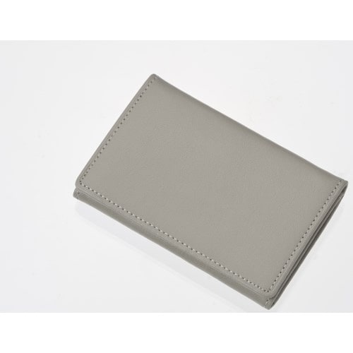 グロワールメモホルダー付き名刺入れ革製 グレー