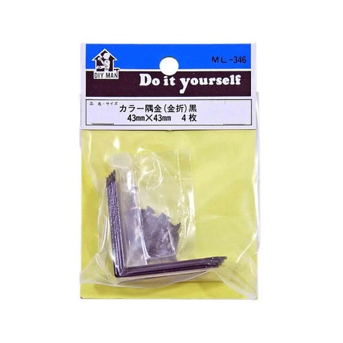 ML346 カラー隅金 金折 黒