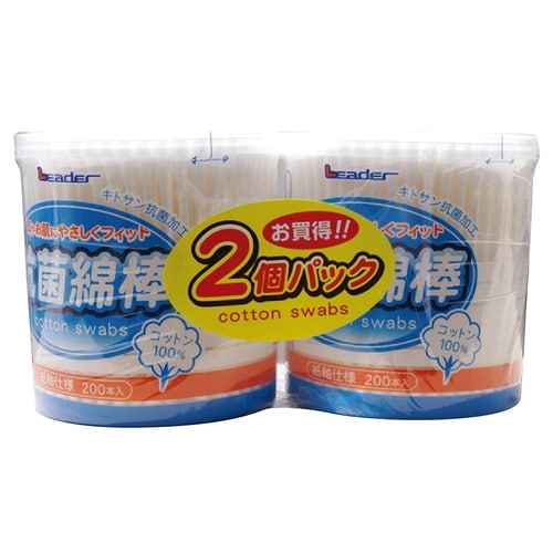 リーダー抗菌綿棒 1パック(200本×2
