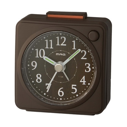 電子音目覚まし時計 ミニモク ブラウン