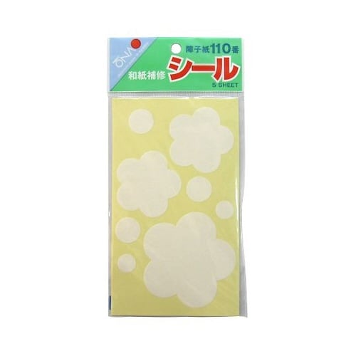 和紙補修シール うめ白 1セット(5枚入