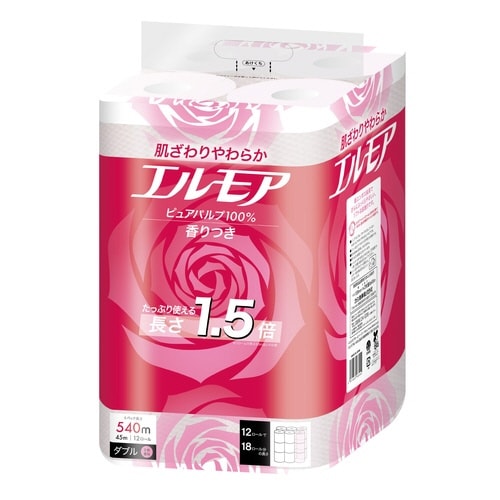 エルモア 1.5倍巻 12ロール ピンクダブル
