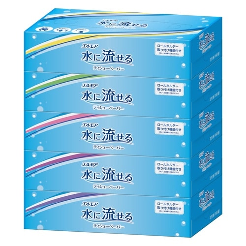 エルモア 水に流せるティシューペーパー5個×12