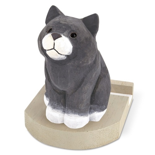 スマホスタンド フィーカ 動物 木彫り クツシタ