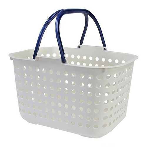 ランドリーバスケット 浅型 ホワイト