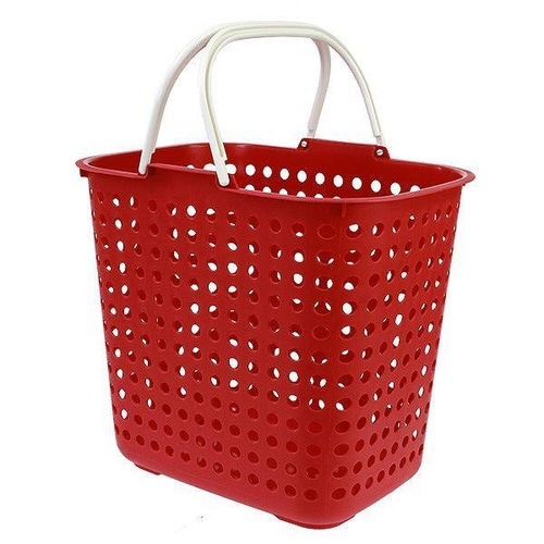 ランドリーバスケット 深型 レッド