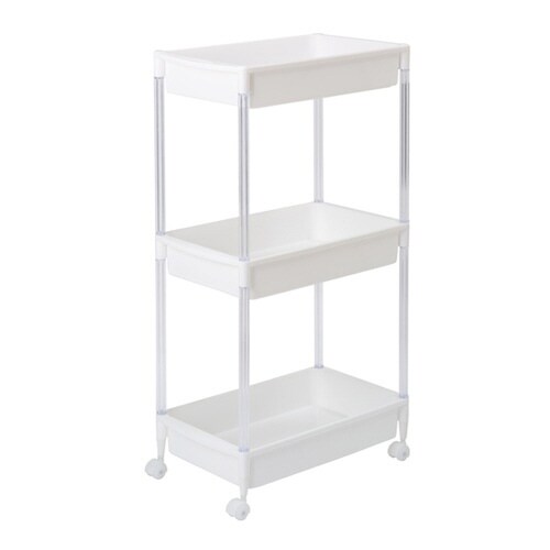玄関収納 ワゴン 3段 抗菌加工 ホワイト