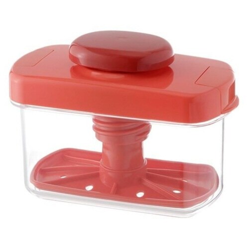 漬物容器 浅漬けメーカー 重石不要 レッド
