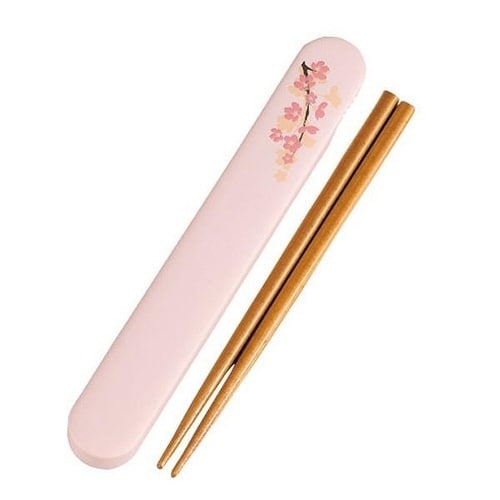 箸&箸箱セット スライド式 SAKURA ピンク