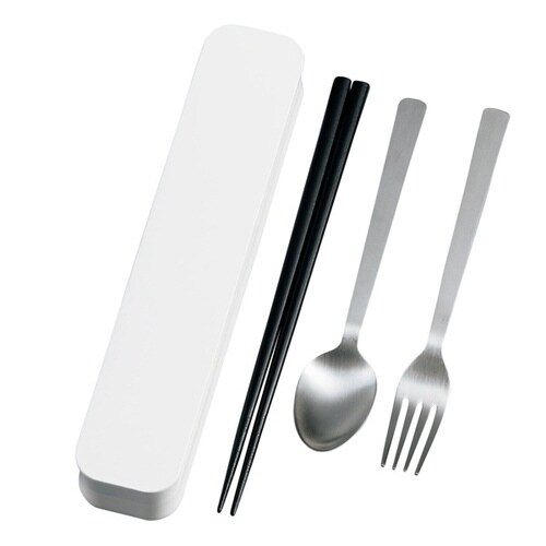 トリオセット 箸 スプーン フォーク ホワイト