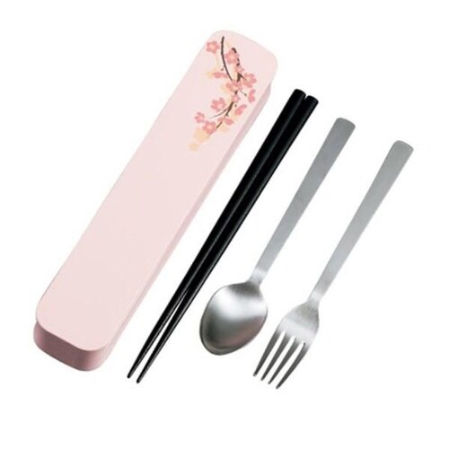 トリオセット 箸 フォーク スプーン ピンク