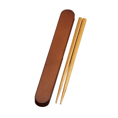 箸箱セット 18cm 箸 箸箱 ライトブラウン