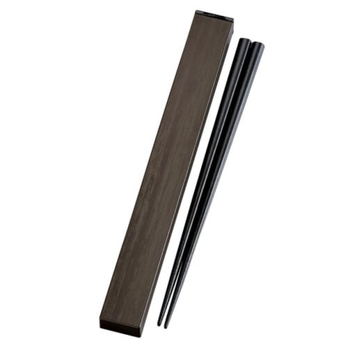 箸箱セット スクエア箸箱セット 茶木目