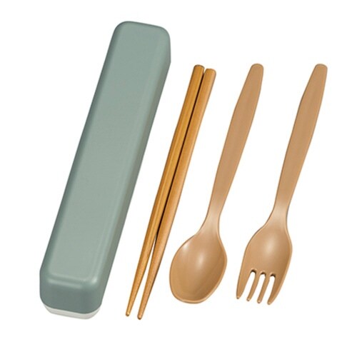 スリムトリオセット 箸 スプーン カーキグリーン