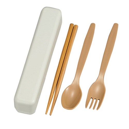 スリムトリオセット 箸 スプーン グレージュ