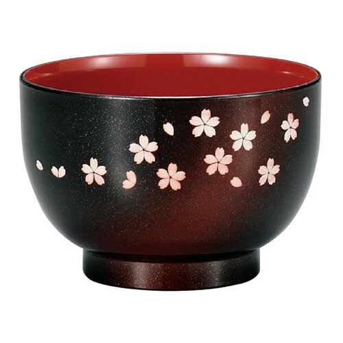 汁椀 360ml 茜桜 HAKOYA 赤