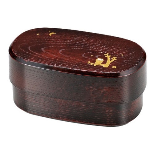 お弁当箱 2段 900ml 小判 木目 栃木目