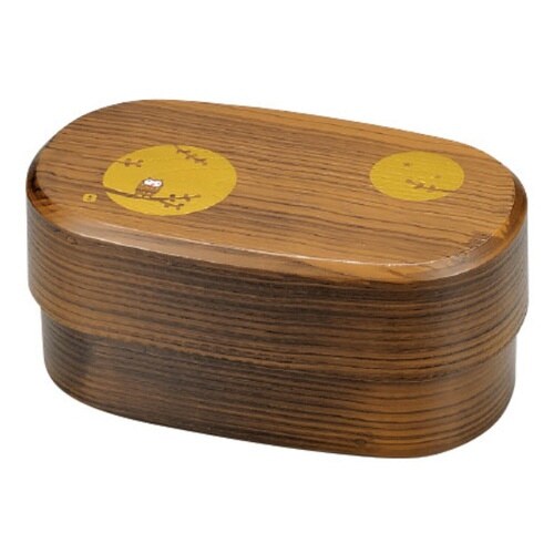 お弁当箱 2段 900ml 小判 木目 黄木目