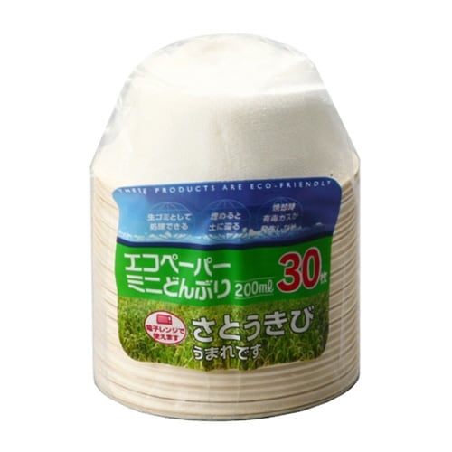 紙皿 エコペーパーミニどんぶり200ml 30枚入
