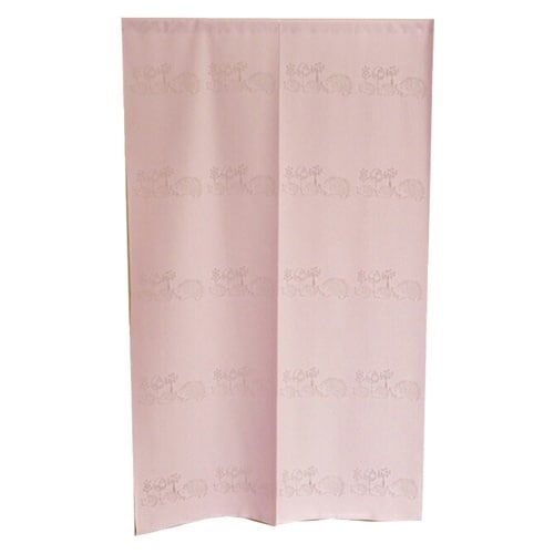 のれん ハリネズミ柄 85×150cm ピンク
