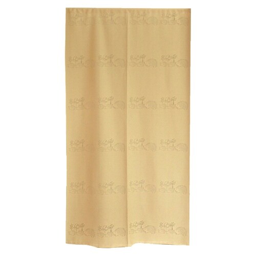 のれん ハリネズミ柄 85×170cm ベージュ