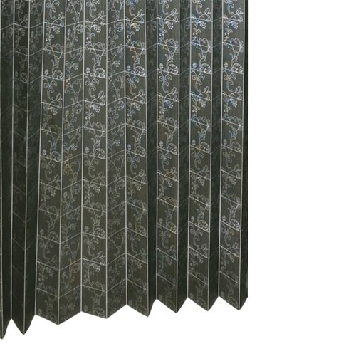 アコーディオンカーテン アラベスク柄 カーキ