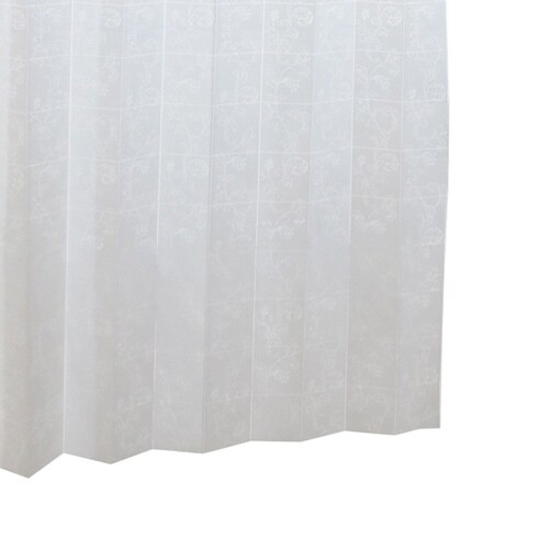 アコーディオンカーテン アラベスク柄 ホワイト