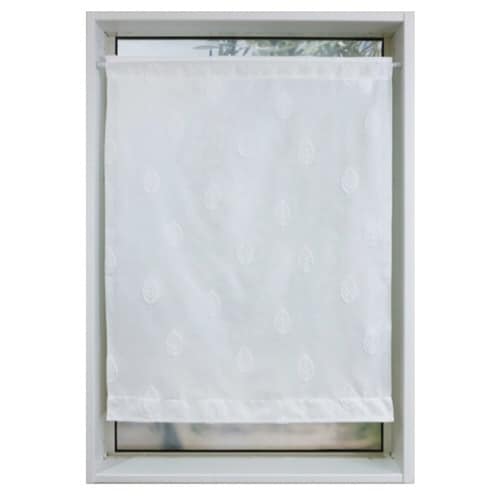 レースカーテン 葉っぱ柄 小窓 ホワイト