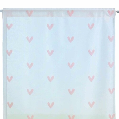 レースカーテン 小窓 ハート柄 ピンク